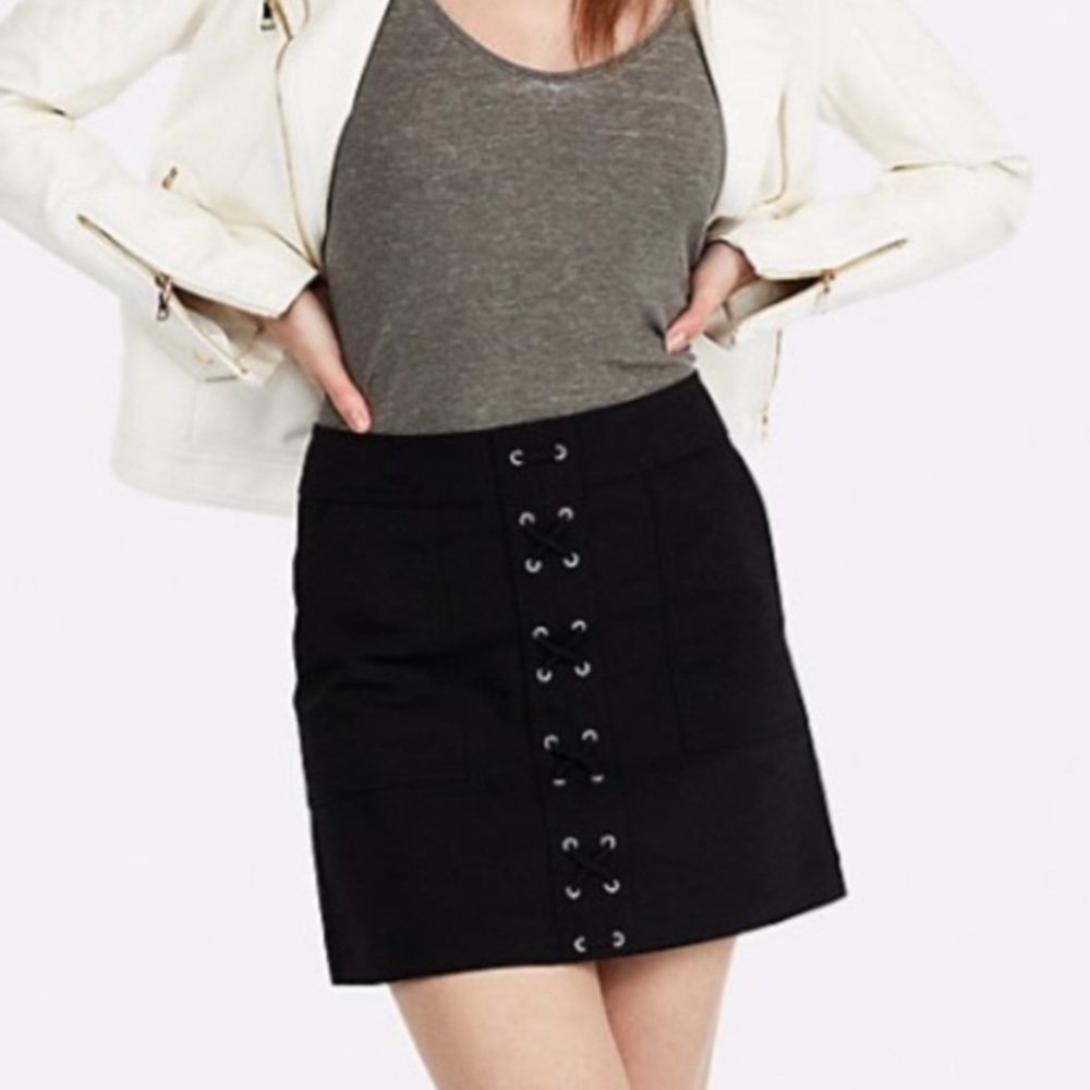 Express Lace Up Front Skirt